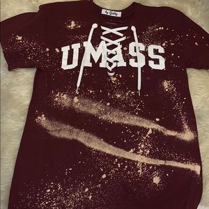 Acid wash college tee - Umass